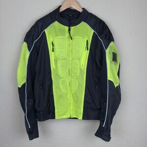 Viking Cycle Armored Motorcycle Jacket Mens Size XXL High Vis Removable Liner EC